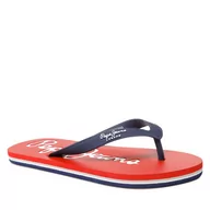 Klapki i japonki damskie - Pepe Jeans Japonki Bat Beach Brand M PMS70110 Red 255 - miniaturka - grafika 1