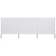 Pawilony ogrodowe - vidaXL Parawan 3-skrzydłowy z tkaniny, 400x80 cm, piaskowy biały vidaXL - miniaturka - grafika 1