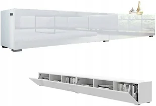 Szafka Rtv Kira 280 (2x140) cm szafka pod telewizor Front Akryl Połysk Biel - Szafki RTV - miniaturka - grafika 1