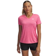 Koszulki i topy damskie - Damska Koszulka z krótkim rękawem UNDER ARMOUR TECH SSV- TWIST 1384227-672 – Różowy - miniaturka - grafika 1