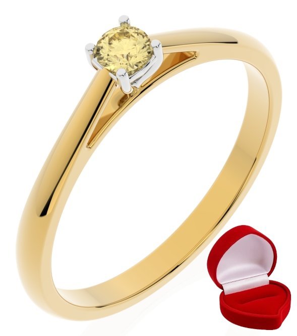 ZŁOTY PIERŚCIONEK ZARĘCZYNOWY 585 14k SZAFIR 0,09 ct + PUDEŁKO R0