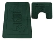 Dywaniki łazienkowe - Ciemnozielony komplet dywaników do łazienki M5-F78 - miniaturka - grafika 1