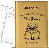 Kalendarze - Kalendarz Nauczycielski 24\25 Złoty Najlepszej Nauczycielce Imię KREATOR - miniaturka - grafika 1