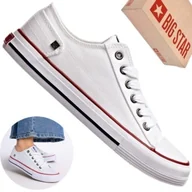Trampki damskie - Trampki damskie Big Star DD274336 białe tenisówki casual - miniaturka - grafika 1