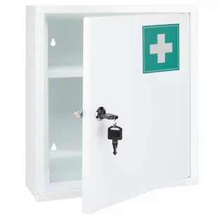 Haushalt HI Szafka na lekarstwa, biało-zielona, 31,5 x 10 x 36 cm, stalowa 33329 - Szafki łazienkowe - miniaturka - grafika 1
