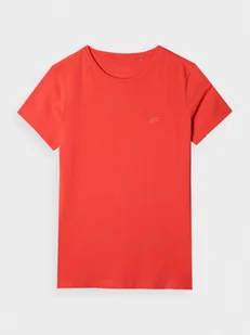 Damski t-shirt basic 4F 4FWMM00TTSHF2255 - czerwony - Koszulki sportowe damskie - miniaturka - grafika 1