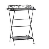 Ławy i stoliki kawowe - Beliani Stolik pomocniczy metalowy czarny ANCUD - miniaturka - grafika 1