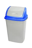 Kosze na śmieci - Kosz plastikowy z uchylną pokrywą szaro-niebieski Linea Trade KU50T-N - miniaturka - grafika 1