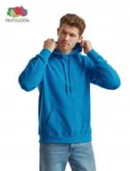Bluzy męskie - FRUIT LOOM 62140 Bluza Męska z Kapturem Kangurka LIGHT NIEBIESKI Rozmiar: S - miniaturka - grafika 1