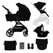 Wózki dziecięce - Wózek miejski Kinderkraft Yoxi 3in1 Pure Black - miniaturka - grafika 1