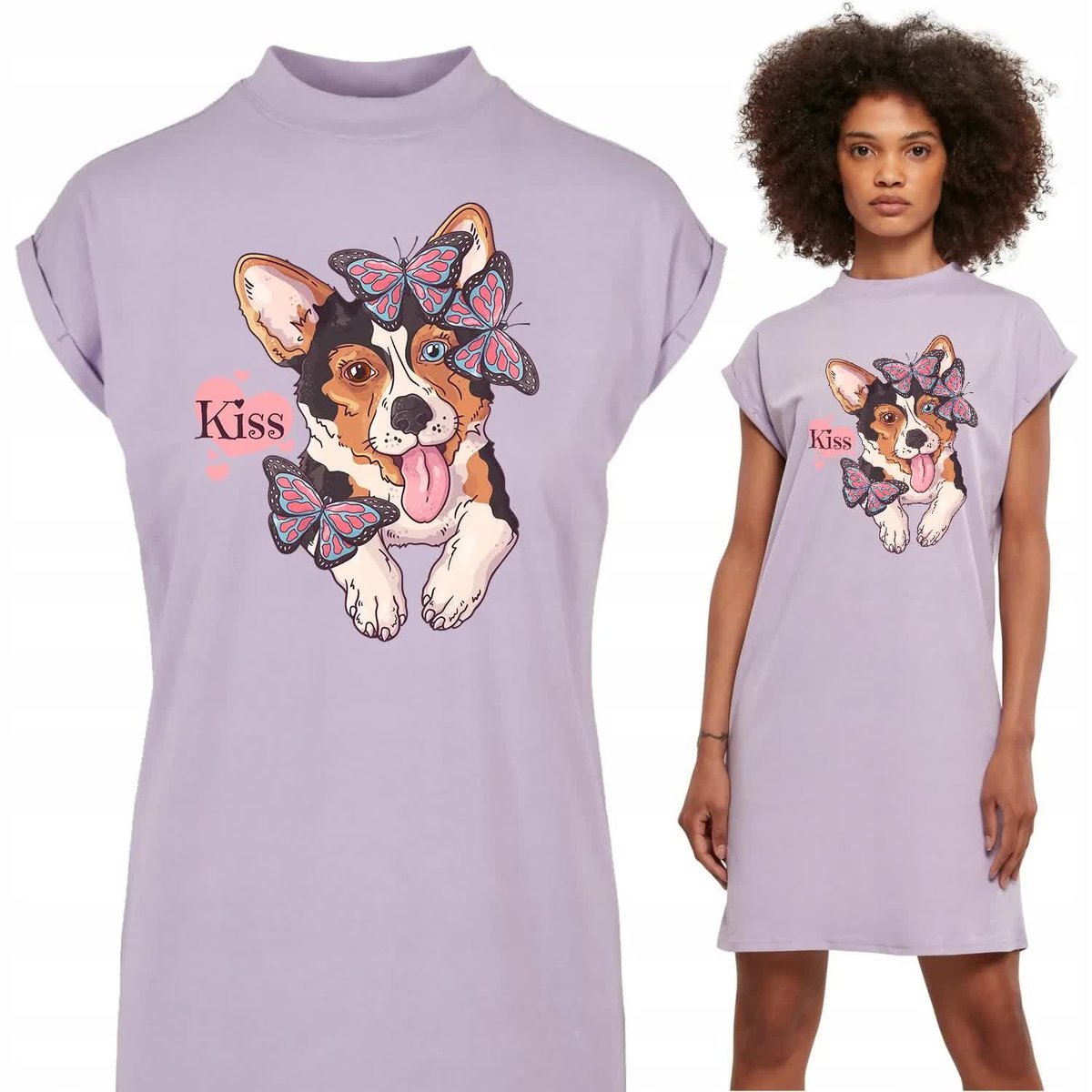 Koszula Nocna Lawendowa KISS PIESEK Różne Wzory L