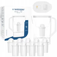 Dzbanki filtrujące - Dzbanek filtrujący do lodówki Wessper D3 Slim FutureFlow LED + 10x Filtr - miniaturka - grafika 1