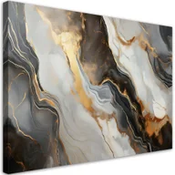 Obrazy i zdjęcia na płótnie - Feeby Obraz na płótnie, Czarno Szary Marmur Industrialna Abstrakcja 90x60cm - miniaturka - grafika 1