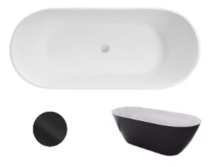 Wanna Wolnostojąca Besco Moya Black&White 170 + klik-klak czarny czyszczony od góry - Wanny Wanna Wolnostojąca Besco Moya Black&White 170 + klik-klak czarny czyszczony od góry - Wanny - miniaturka - grafika 1