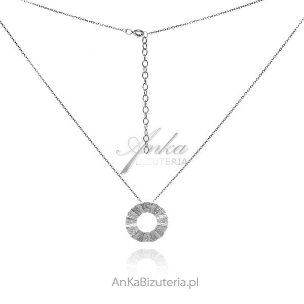 ankabizuteria.pl Naszyjnik srebrny z teksturowane kółko