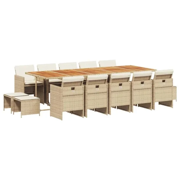 Zestaw mebli ogrodowych rattanowy 275x106x73 beż-brąz