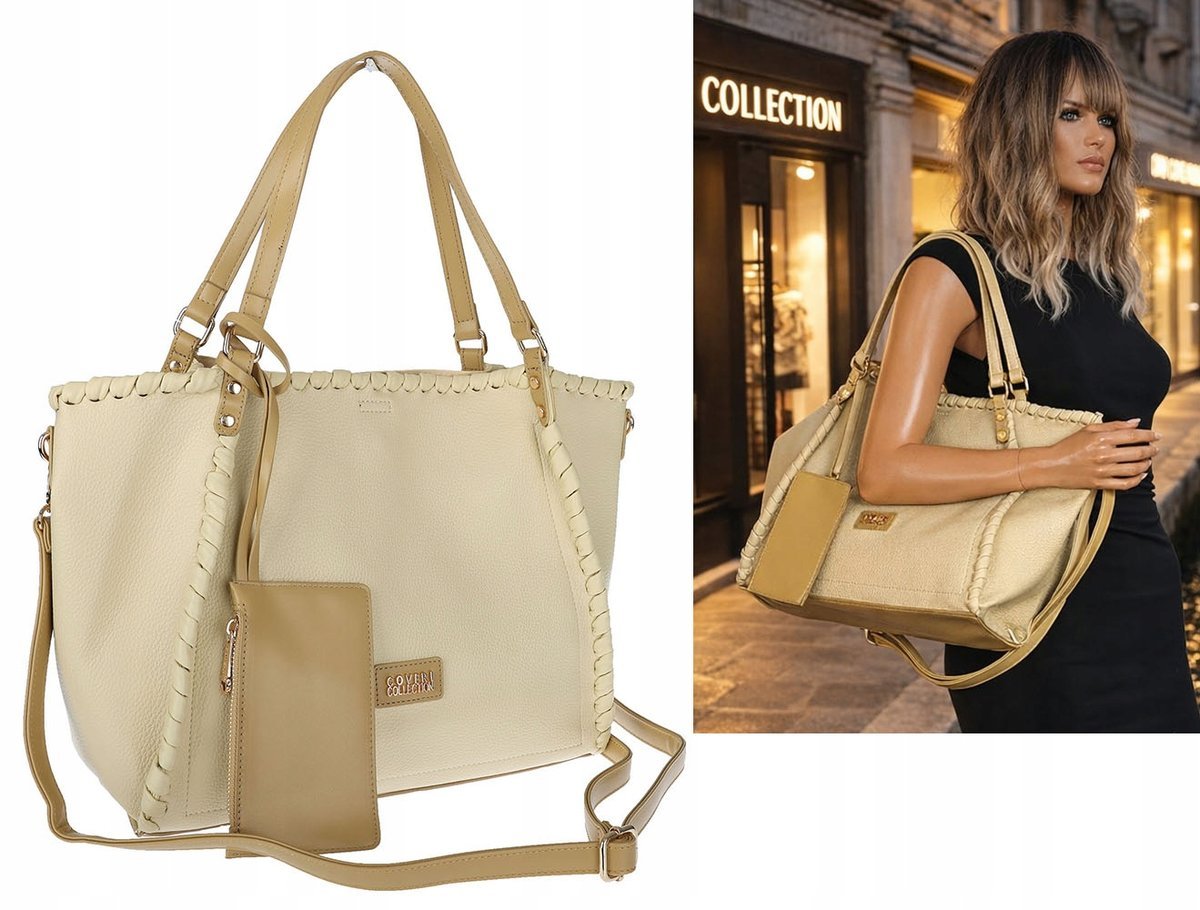 Torebka Damska A4 łódka Shopper Torba na Ramię Listonoszka CC6692 Żółta