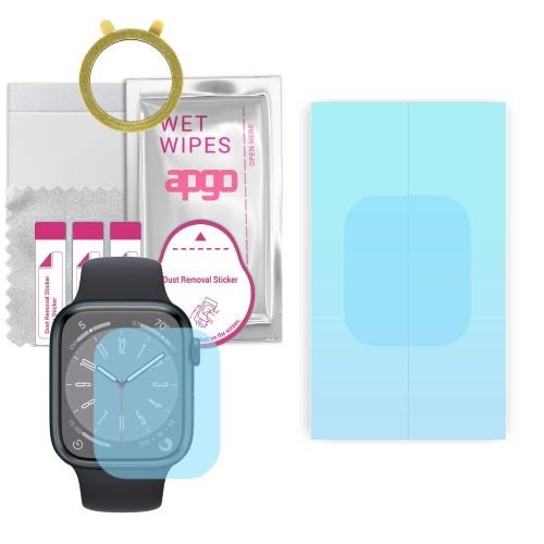 1x folia ochronna hydrożelowa do Apple Watch 8 (45mm) - apgo HD HQ FLEX Smartwatch Hydrogel Protection Ochrona na ekran smartwatcha