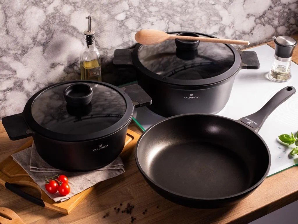 Zestaw garnków i patelnia powłoka nieprzywierająca PREMIUM Valdinox Expert