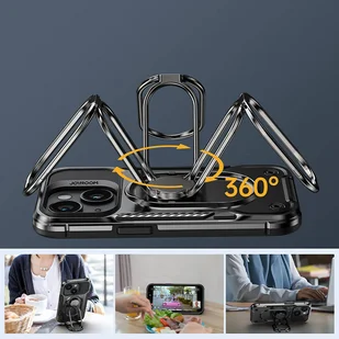 Joyroom Dual Hinge etui iPhone 14 pancerny pokrowiec z podstawką uchwytem ring holder czarne - Etui i futerały do telefonów - miniaturka - grafika 8