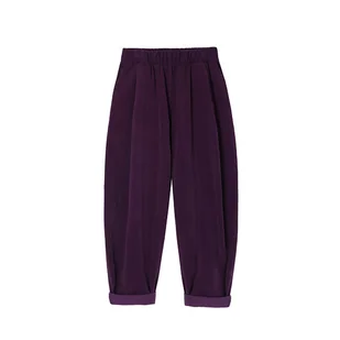 Kordia - Fioletowe spodnie z drobnego sztruksu - Spodnie sportowe damskie - miniaturka - grafika 1