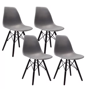 4 krzesła DSW Milano grafitowe, nogi wenge - Krzesła - miniaturka - grafika 1