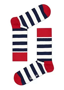 Happy Socks Stripe, kolorowe i zabawne, Skarpety dla kobiet i mężczyzn, Czerwony-Biały (41-46) - Skarpetki męskie - miniaturka - grafika 1