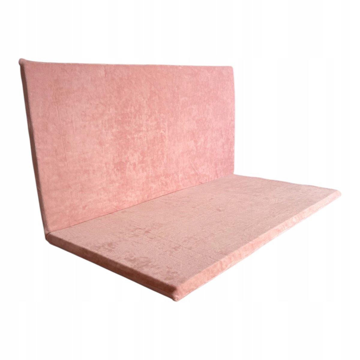 Mata MONIO do zabawy VELVET róż kwadrat 105x105 bez falbanek