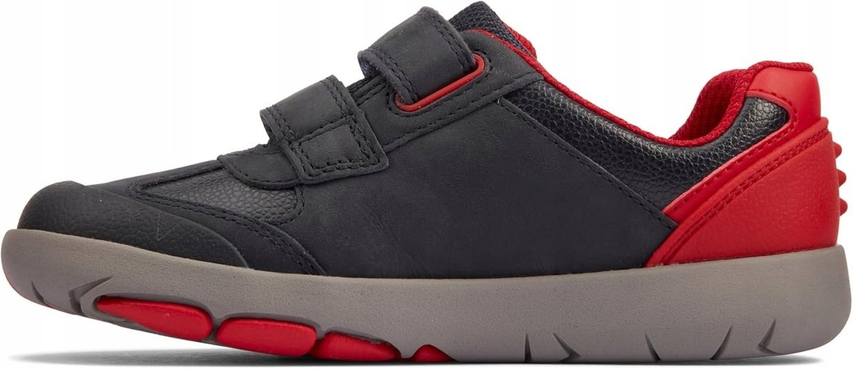 CLARKS SPORTOWE BUTY DZIECIĘCE CZARNE ZE SZCZEGÓŁAMI CZERWONYMI 31 16IA
