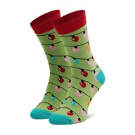 Skarpetki damskie - Skarpety Wysokie Unisex DOTS SOCKS - SX-473-Z Kolorowy Zielony - miniaturka - grafika 1