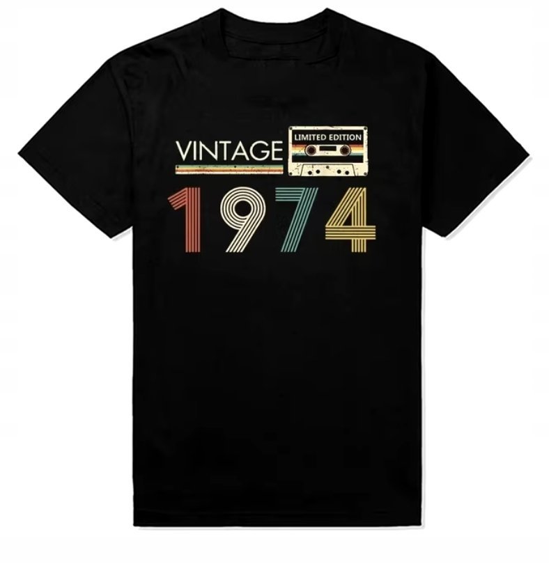 KOSZULKA Z NADRUKIEM MĘSKA ŚMIESZNA T-SHIRT 1974 50-tka Urodziny 50 L #3