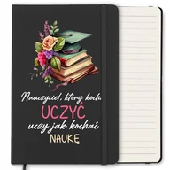 Notesy i bloczki - NOTES CZARNY Z GUMKĄ A5 PREZENT DLA NAUCZYCIELA WZ - miniaturka - grafika 1