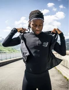COMPRESSPORT Kamizelka biegowa męska HURRICANE WINDPROOF VEST black - Bluzy sportowe męskie - miniaturka - grafika 3
