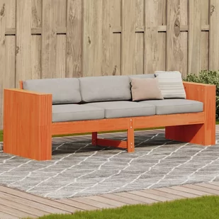 Sofa ogrodowa, 3-osobowa, woskowy brąz, 189x60x62 cm, sosna Lumarko! - Sofy ogrodowe - miniaturka - grafika 1