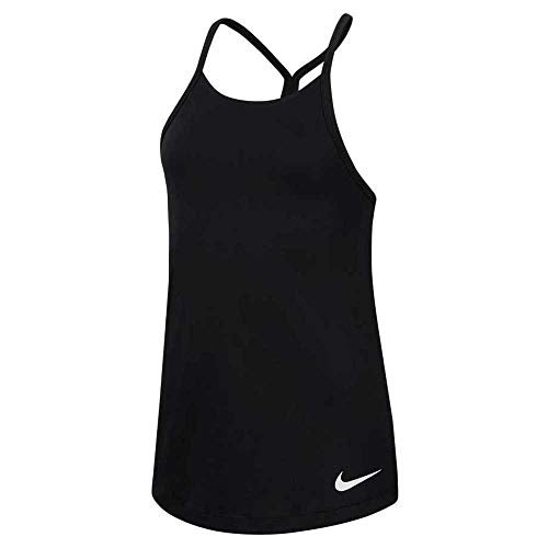 Nike Kid's G NK DRY TANK ELSTKA Top, czarny/biały/(biały), duży