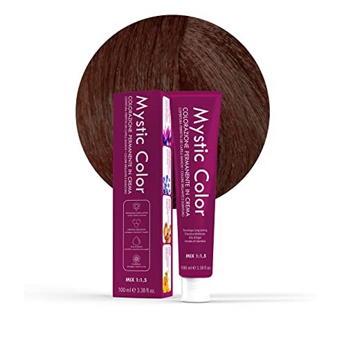 Mystic Color - ciemny blond kolor miedzi 6.4 - Farba do włosów - Profesjonalne farbowanie kremów o długiej żywotności - z hydrolizowaną keratyną, olejem arganowym i nagietkiem - 100 ml