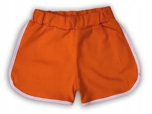 SZORTY krótkie z LAMÓWKĄ 104/110 spodenki LETNIE sportowe pomarańczowe - Spodenki damskie - miniaturka - grafika 1