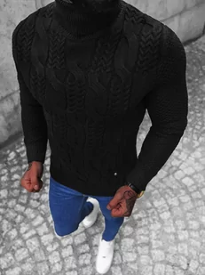 Sweter męski golf czarny OZONEE NB/MM6012/4 - Ozonee - Swetry męskie - miniaturka - grafika 1