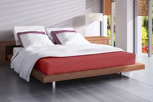 Bordowe prześcieradło Jersey z gumką 220x200, 100% bawełna na wysoki materac - Prześcieradła - miniaturka - grafika 1