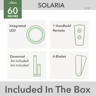 Wentylatory sufitowe - Wentylator sufitowy LED Hunter Solaria DC IP44 Ø 152 - miniaturka - grafika 1