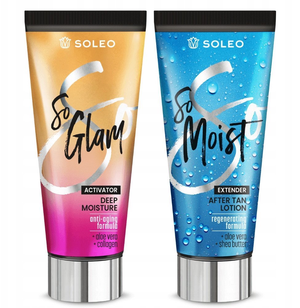 SOLEO SO GLAM 150ml PRZYSPIESZACZ OPALANIA + BALSAM PO OPALANIU 150ml