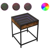 Ławy i stoliki kawowe - vidaXL Stolik kawowy z Infinity-LED dąb wędzony 40x40x51 cm - miniaturka - grafika 1