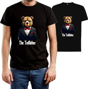 T-SHIRT MĘSKI GODFATHER TED MIŚ MISIEK ŚMIESZNA KOSZULKA CZARNA R-XXL A140 - Koszulki męskie - miniaturka - grafika 1