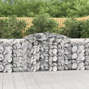 vidaXL Kosze gabionowe, 9 szt, 300x50x100/120 cm, galwanizowane żelazo - Ogrodzenia - miniaturka - grafika 1