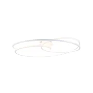 Oprawy, klosze i abażury - QAZQA Lampa sufitowa biała 78 cm z diodą LED 3 stopnie ściemniania - Rowin - miniaturka - grafika 1