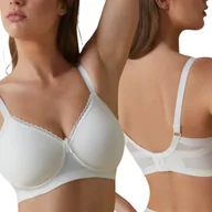 Biustonosze - Biustonosz Usztywniany Gładki Modelujący Bez Fiszbin Codzienny Biały 70C - miniaturka - grafika 1