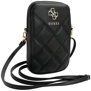 Guess torebka Zip Quilted 4G Czarny - Etui i futerały do telefonów - miniaturka - grafika 1