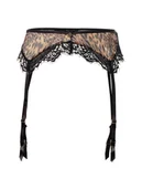 Akcesoria do bielizny - Lascana Damski pas do pończoch Kobiety Sztuczne włókno czarny|brązowy wzorzysty, 32/34 - miniaturka - grafika 1