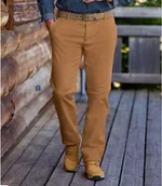 Spodnie męskie - Kamelowe spodnie chinosy ze stretchem Mężczyzna Atlas For Men - Kolor : Brązowy - Rozmiar : 44 - miniaturka - grafika 1