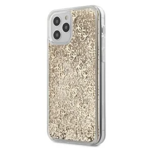 Guess 4G Liquid Glitter - Etui na iPhone 12 Pro Max złoty GUHCP12LLG4GSLG - Etui i futerały do telefonów - miniaturka - grafika 1